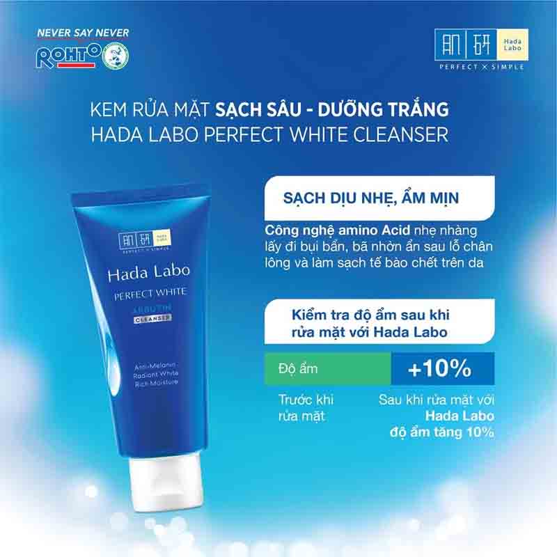 Sữa Rửa Trắng Hoàn Hảo Hada Labo Perfect White 80g