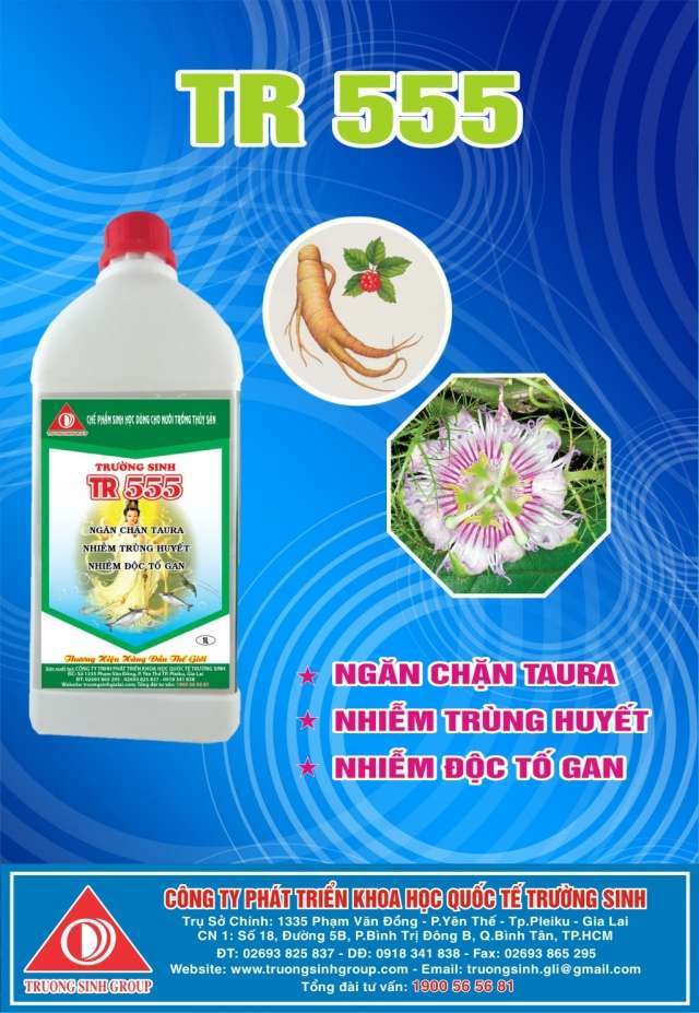 Phòng và hỗ trợ đ.tri taura, đỏ thân, vàng gan, teo gan - TR555