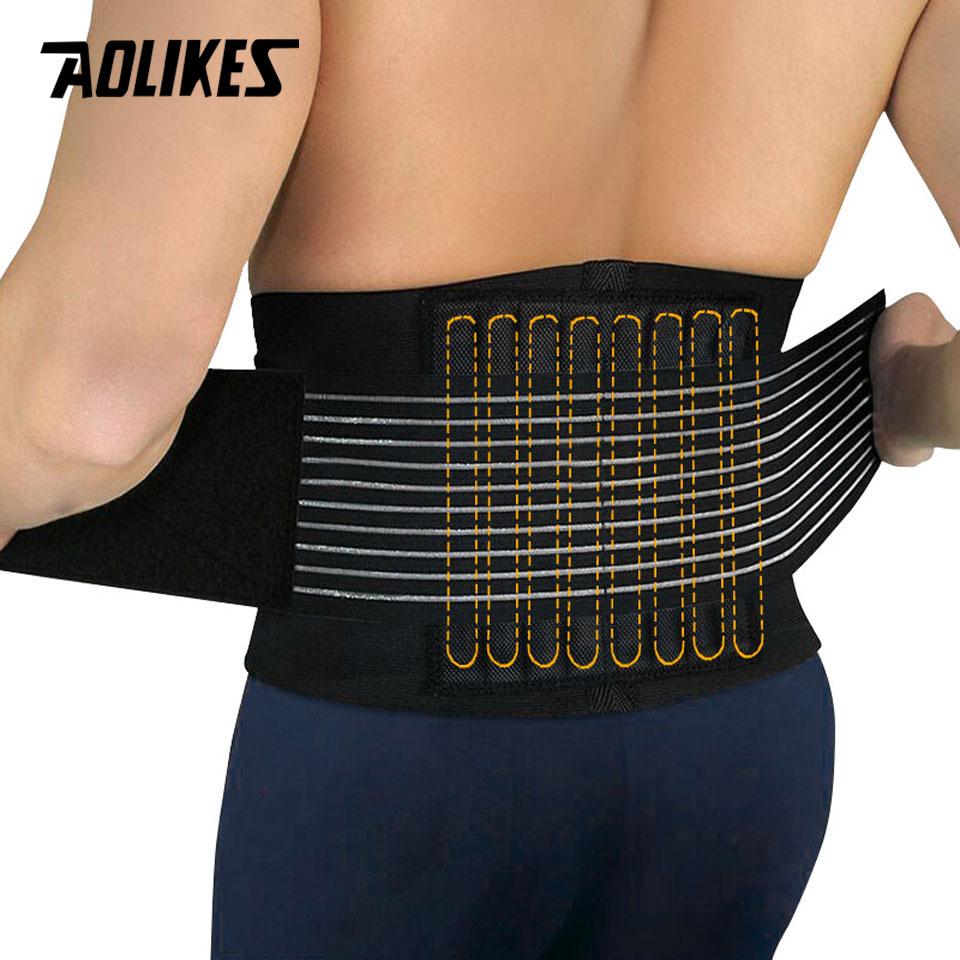 Aolike 1pcs Hỗ trợ thắt lưng đau lưng hỗ trợ nẹp cho tập thể dục Thở Color: Black Size: XL