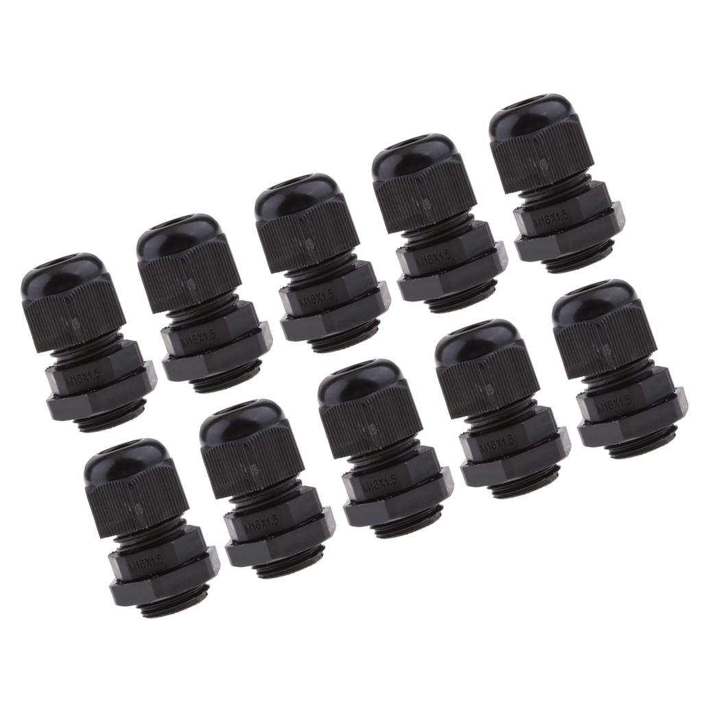10 PC Chống Nước IP68 Nylon Tuyến Khớp Trắng Đầu Nối Dây M16