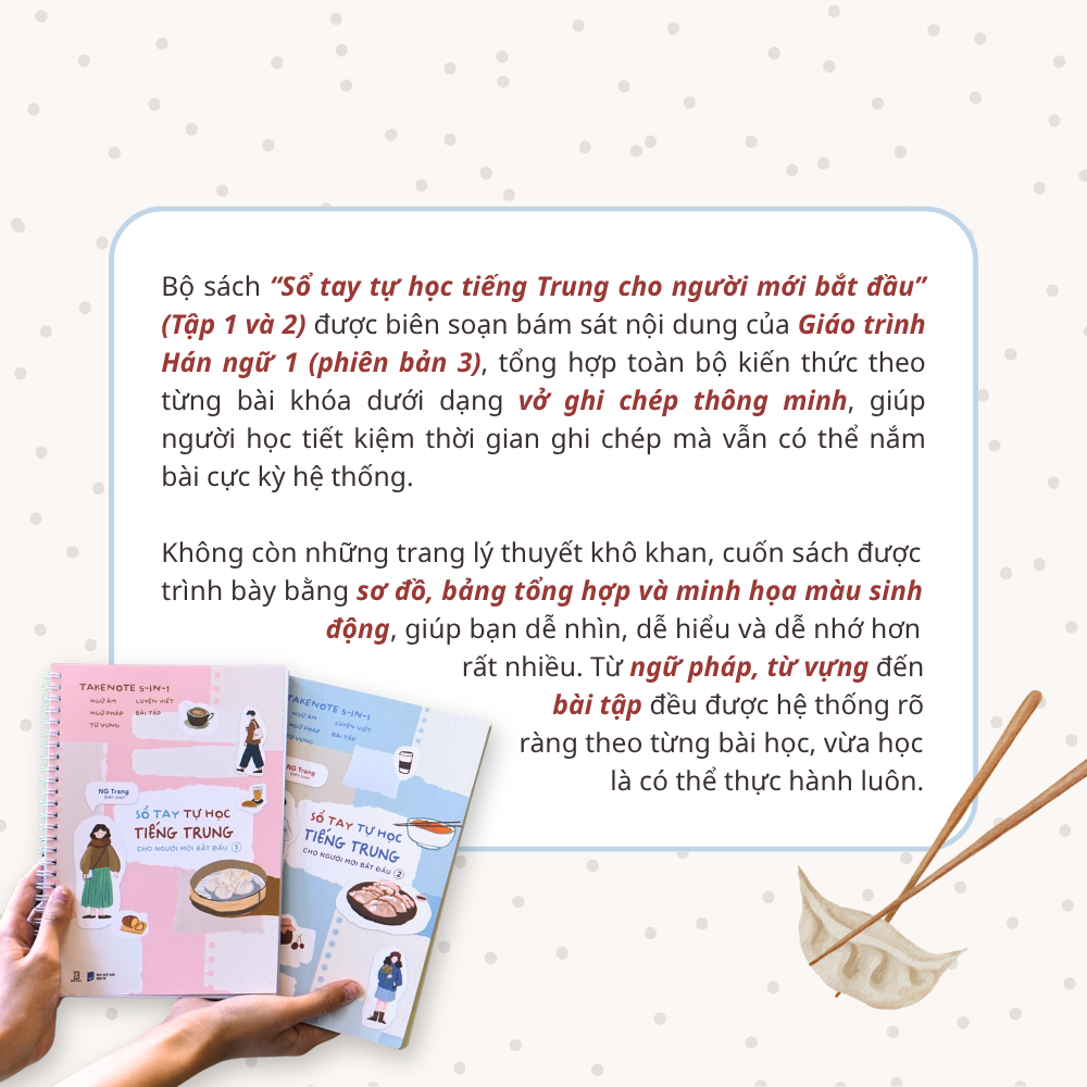 Sách Sổ Tay Tự Học Tiếng Trung Cho Người Mới Bắt Đầu - Takenote 5-in-1 (Chọn lẻ)