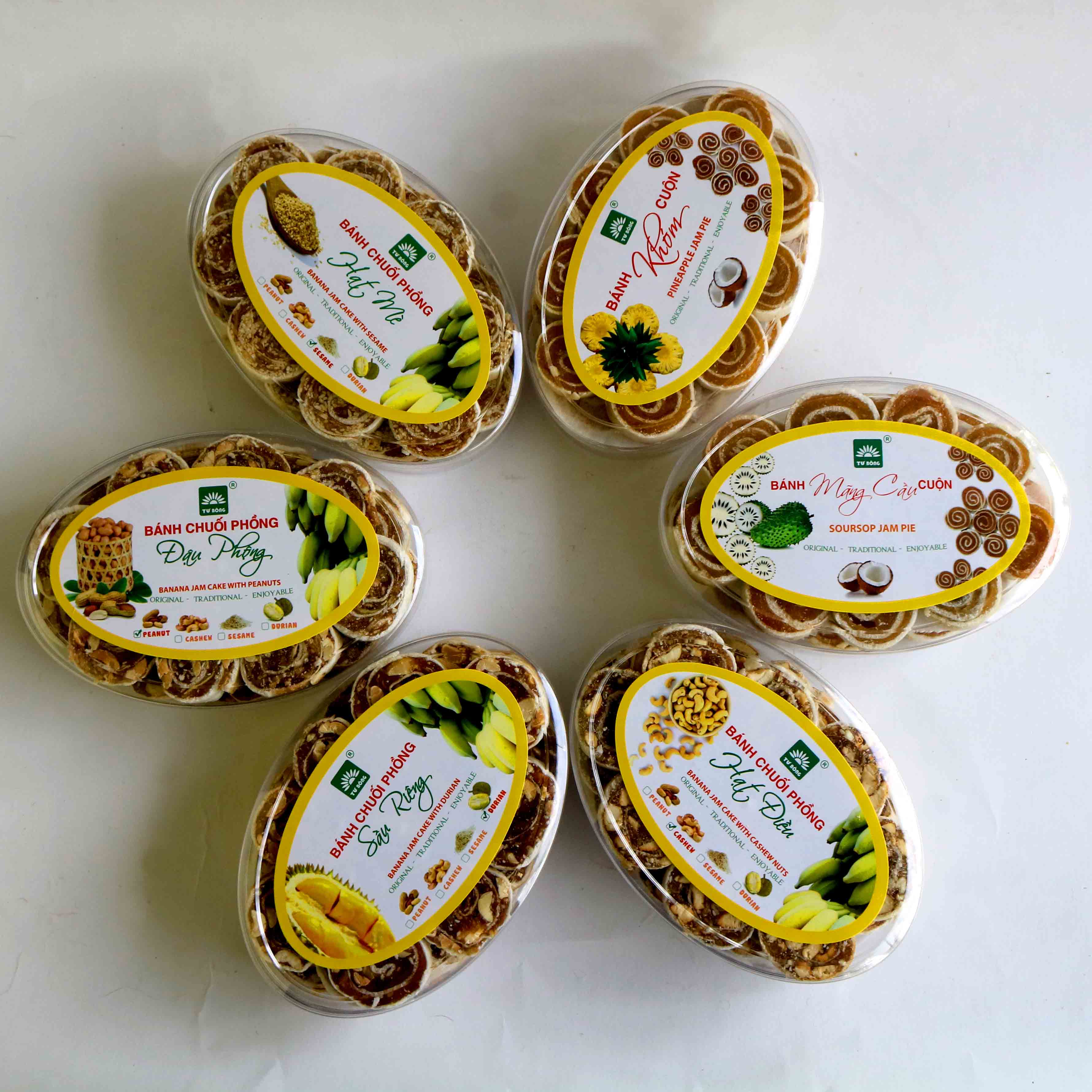 Bánh chuối phồng hạt mè TƯ BÔNG 220g