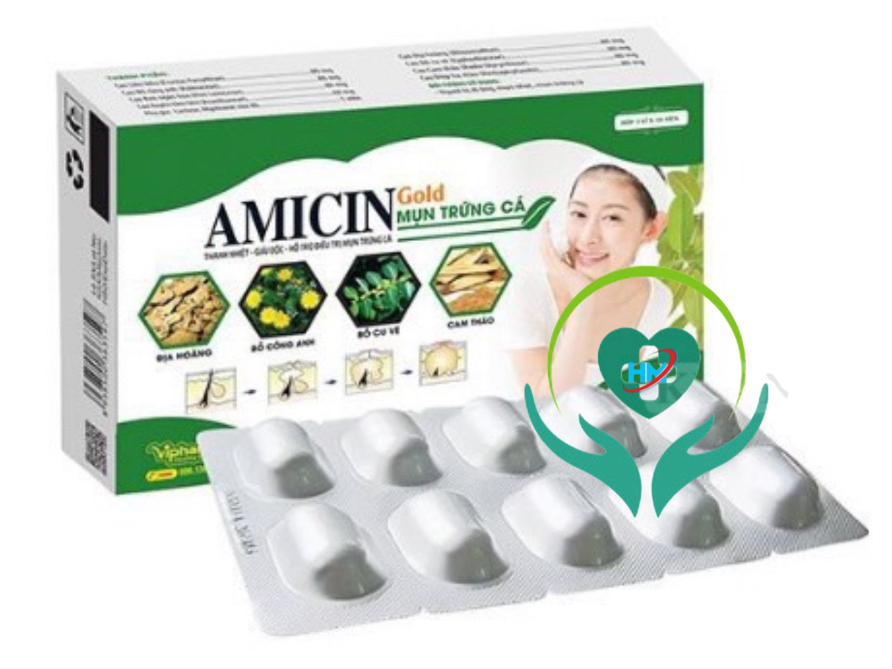 Amicin Mụn Trứng Cá - Hộp 30 Viên - người bị dị ứng , mụn nhọt , trứng cá