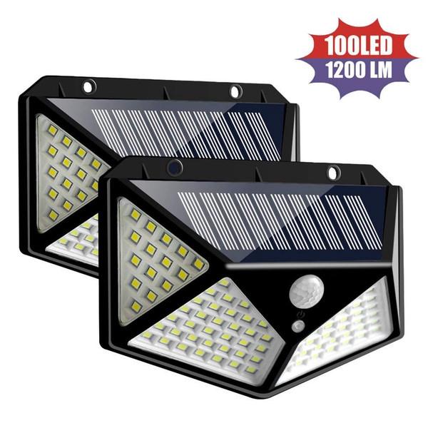 Đèn năng lượng mặt trời cảm biến hồng ngoại 100LED siêu sáng 3 chế độ chống nước