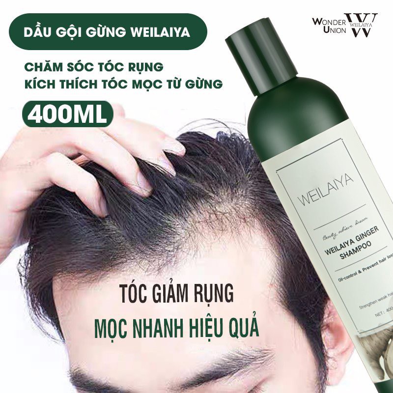 Bộ gội xả mini Weilaiya tinh chất gừng ngăn rụng, kích mọc tóc 40ml