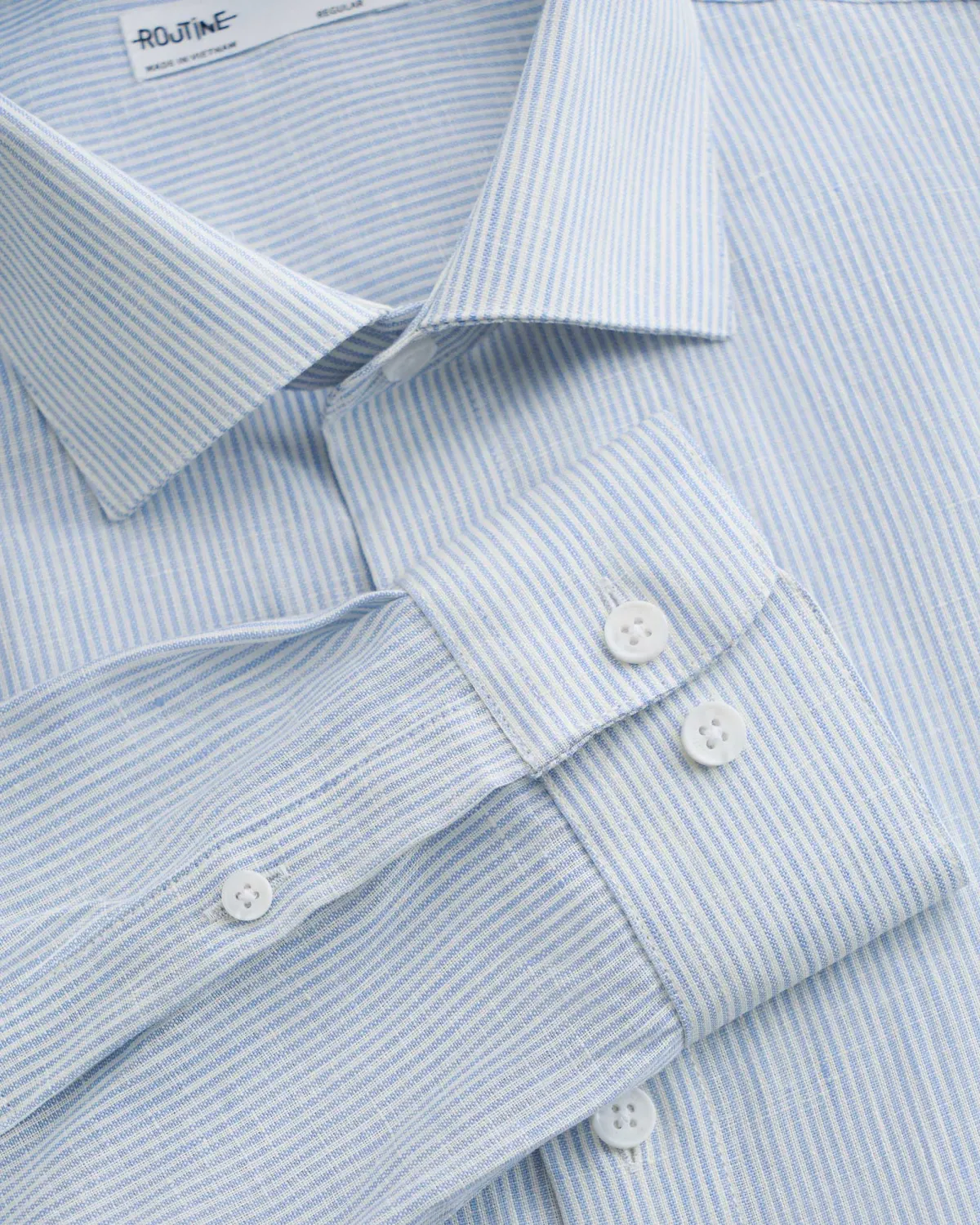 Áo sơ mi tay dài nam linen sọc. Regular - ROUTINE 10S26SHL035