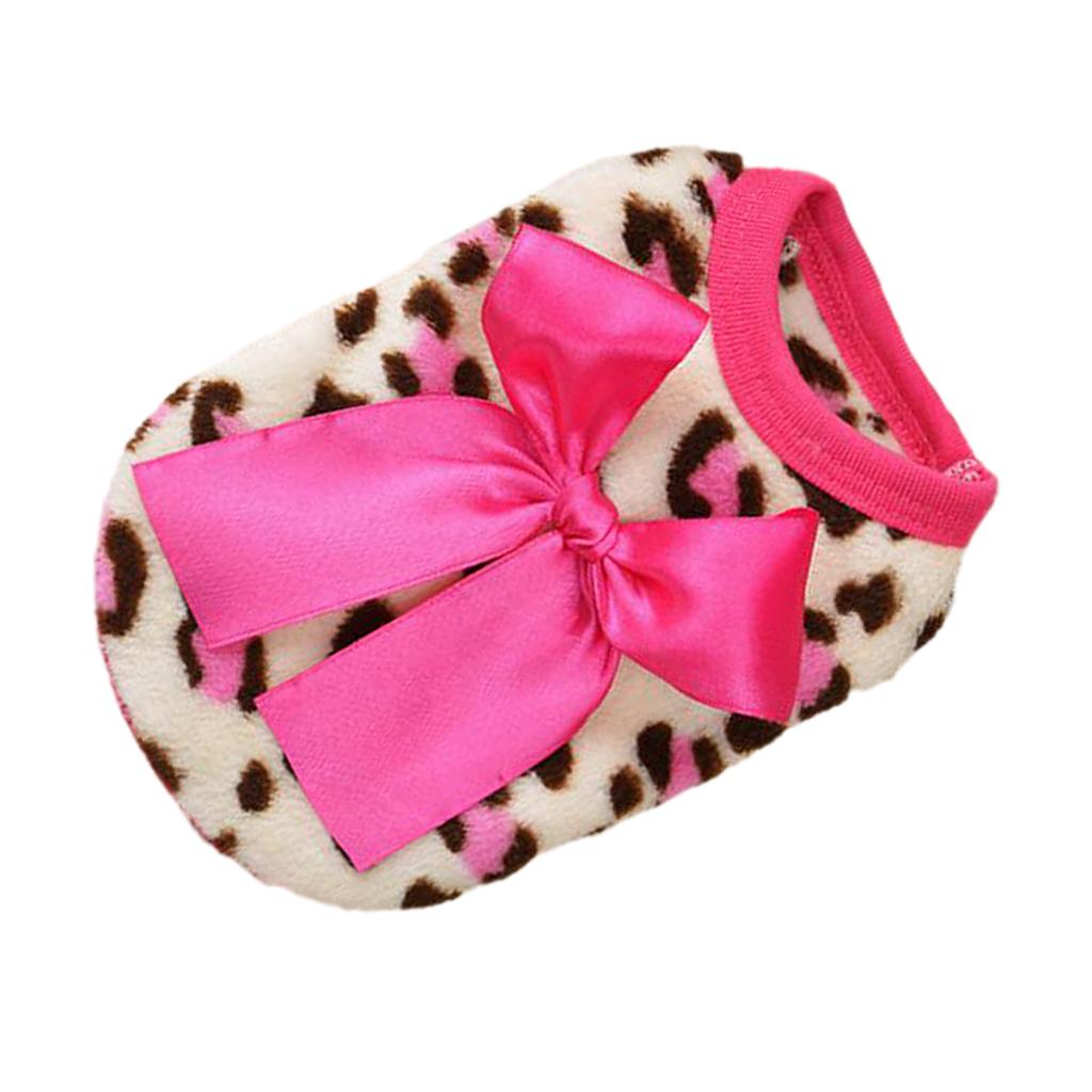 Two Colors Leopard Design Coral Fleece Puppy Clothes Pet Dress Vest
