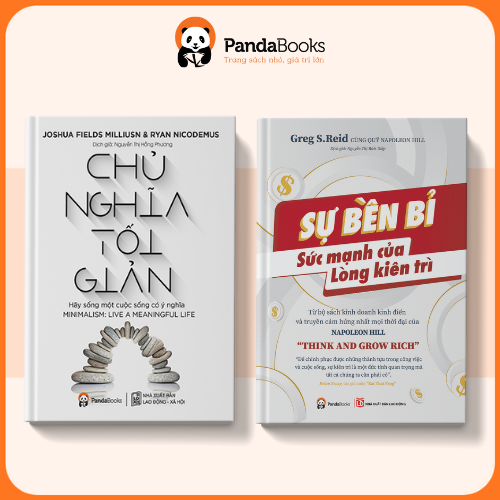 Sách PANDABOOKS combo 2 cuốn Chủ nghĩa tối giản + Sự bền bỉ: Sức mạnh của lòng kiên trì