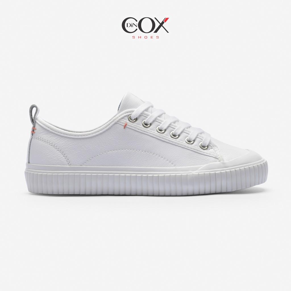 Giày Sneaker Da Bò Thật Nữ DINCOX E02 White Sang Trọng