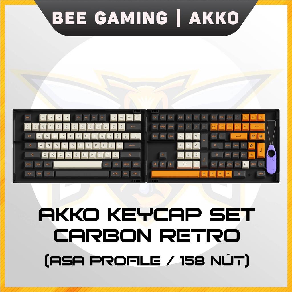 Bộ keycap chính hãng AKKO - Carbon Retro (PBT DoubleShot / ASA profile / 158 nút)