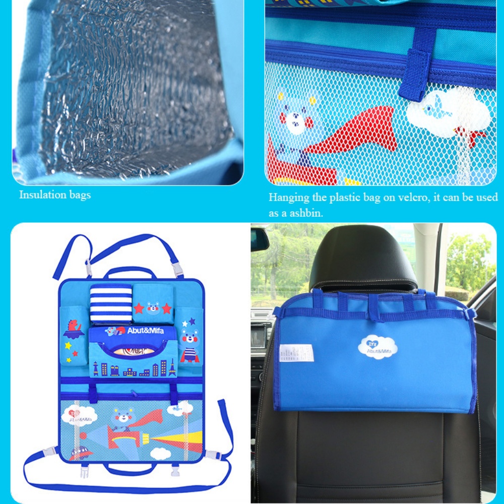 Hình ảnh Túi treo đồ nhiều ngăn móc sau ghế ô tô, xe hơi kiểu mẫu hoạt hình dễ thương cho trẻ em