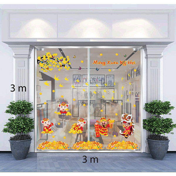 Decal Dán Tường Trang Trí Tết Xuân Combo Số 38