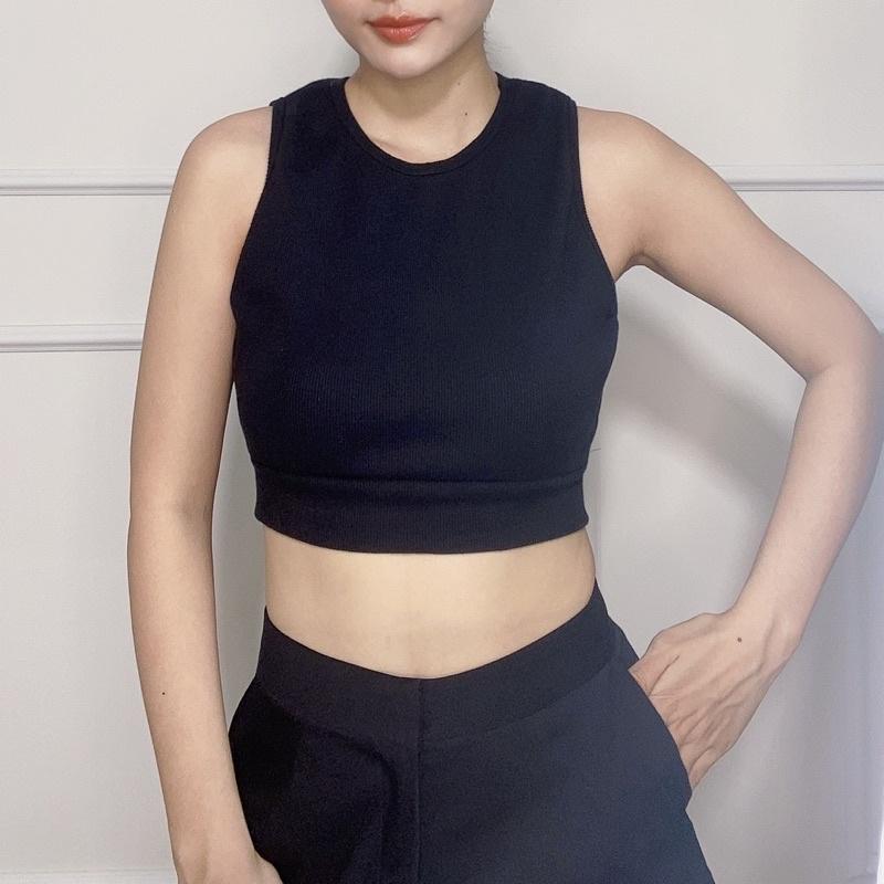 Áo ba lỗ croptop hở lưng, áo thun cộc tay cutout lưng - Audrey Studio
