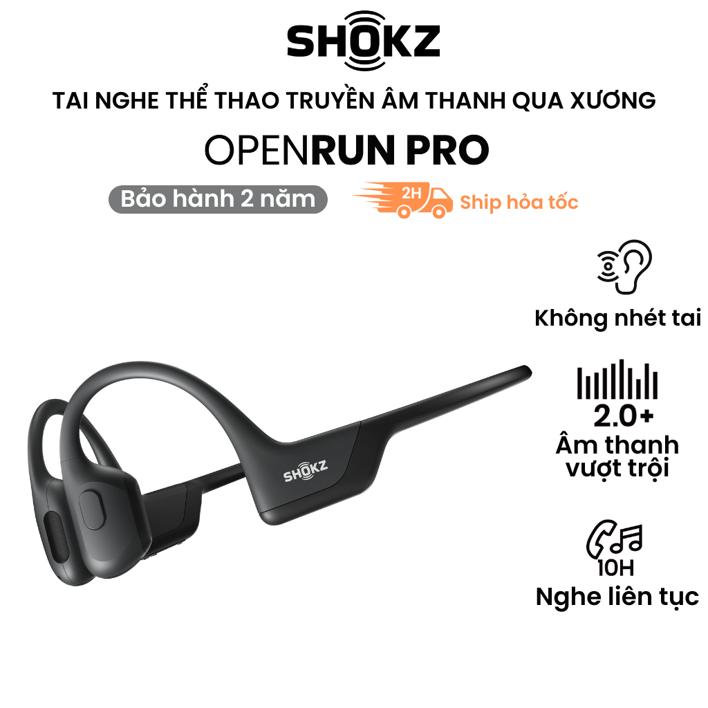 Tai Nghe Bluetooth Thể Thao Truyền Âm Thanh Qua Xương SHOKZ OPENRUN PRO S810 - Hàng chính hãng - Sạc nhanh Thời lượng Pin 10 tiếng - Kháng nước IP55
