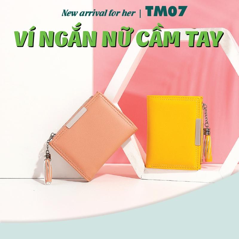 Ví ngắn nữ mini cầm tay chính hãng TAOMICMIC thời trang đựng tiền nhỏ gọn dễ thương da cao cấp TM07