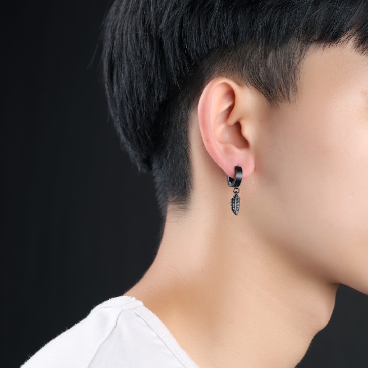 Bông Tai Nam Tòn Ten Chất Liệu Thép Titan Không Rỉ TT 1416 - 1 Cặp