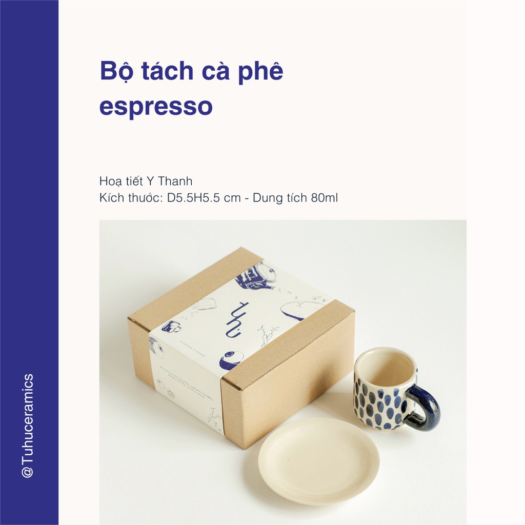 Bộ Tách Cà Phê Espresso &quot;Y Thanh&quot; Gốm Tuhu