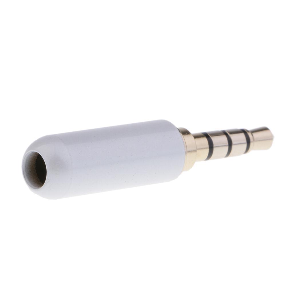 3x 3.5mm Male AUX Plug Stereo Headphone Solder Audio Adapter Blue + White