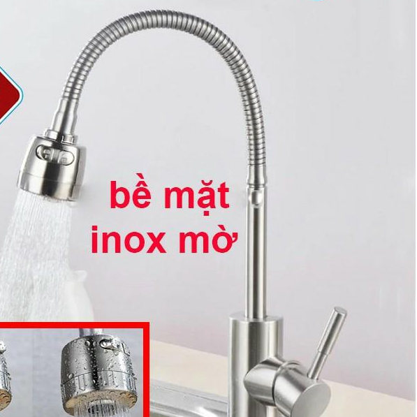 Vòi rửa chén nóng lạnh lò xo inox 304