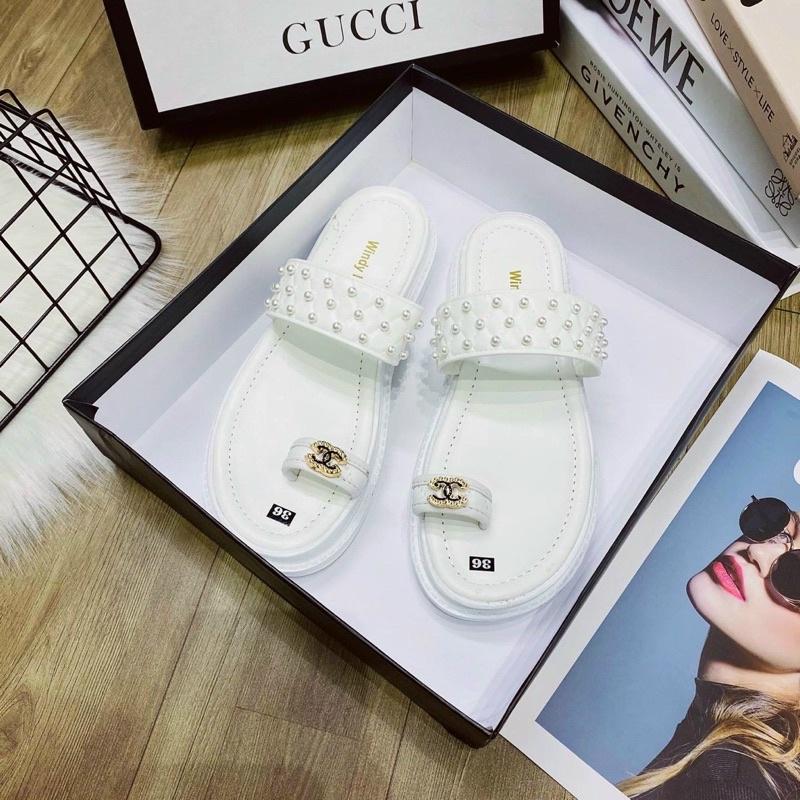 Dép quai ngang đế bánh mì cao