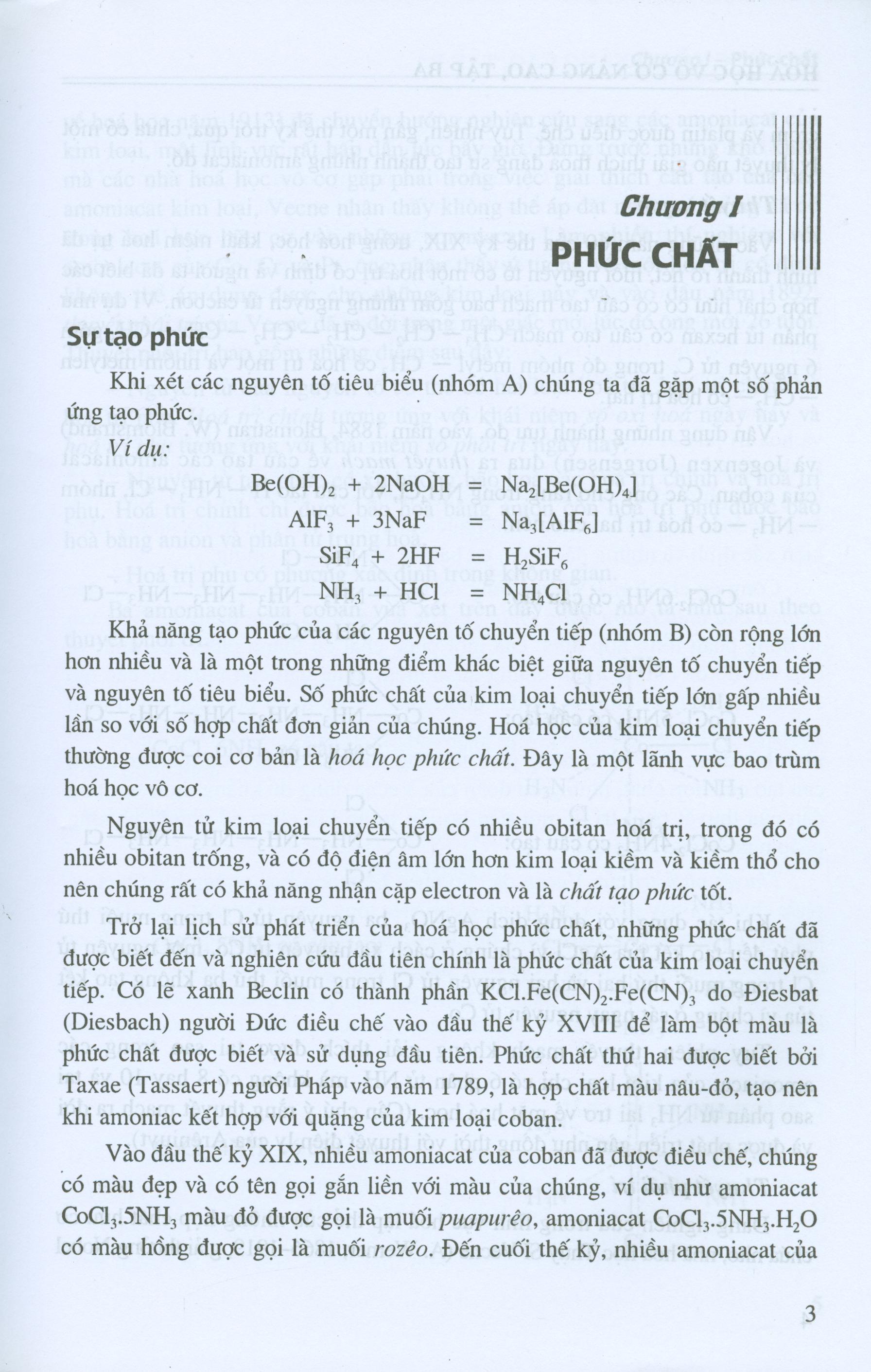 Hóa Học Vô Cơ Nâng Cao - Tập 3: Các Nguyên Tố Chuyển Tiếp