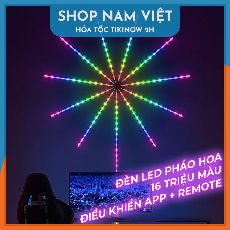 Led Firework Hiệu Ứng Tỏa Sáng Hào Quang, Cảm Ứng Nhạc, Điều Khiển App và Remote