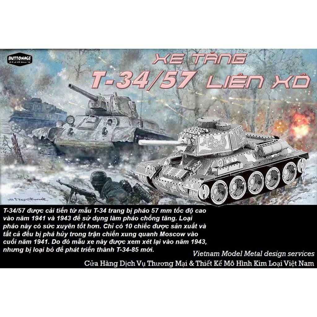 Mô Hình Lắp Ráp 3d Xe Tăng T-34/57 - Liên Xô