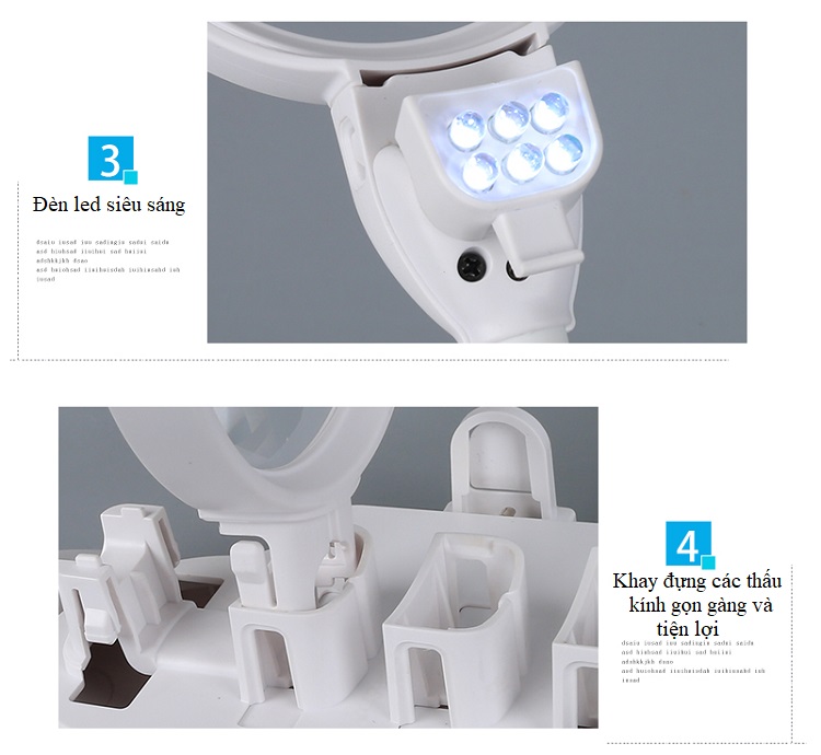 Kính lúp để bàn, cầm tay 3in1