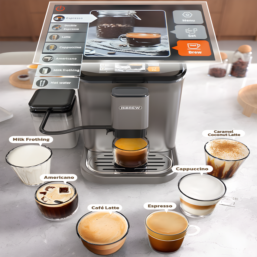 Máy pha cà phê tự động chuyên nghiệp, dùng cho quán cà phê, nhà hàng và khách sạn HiBREW H16 - Hàng Nhập Khẩu