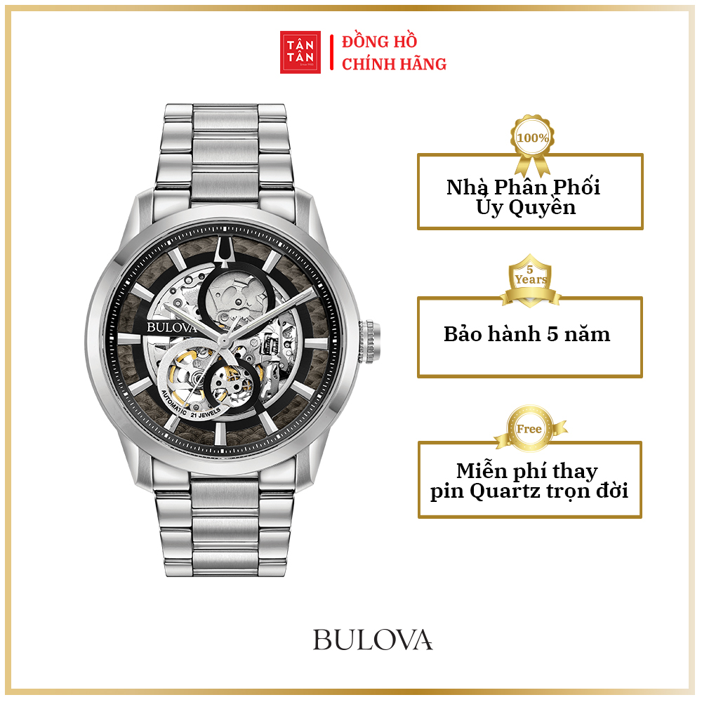 Đồng Hồ Thời Trang Nam Bulova Classic Sutton Automatic 96A208 43mm