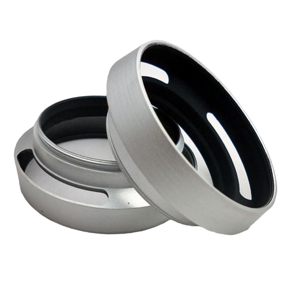 Hilabee Bạc Cho Leica M 46 Mm 46 Mm Kim Loại Nghiêng Thoáng Khí Lens Hood Bóng