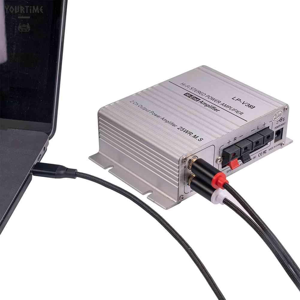 Dây Cáp Âm Thanh Chuyển Đổi Từ Đầu Type-C Sang 2 Cổng RCA Chuyên Dụng Cho Loa