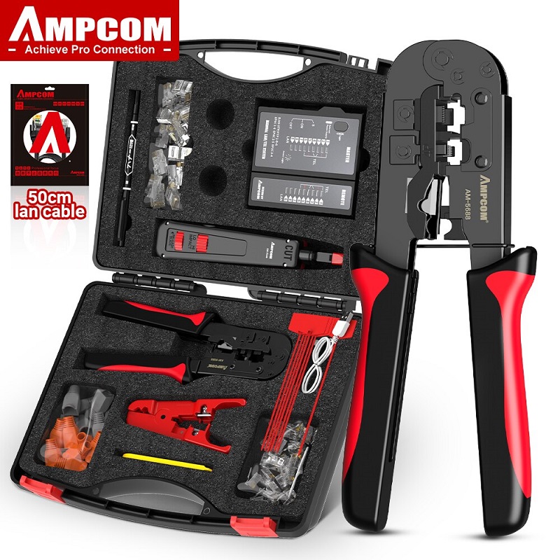 Bộ dụng cụ làm mạng đa năng AMPCOM AM-5688A - Hàng chính hãng