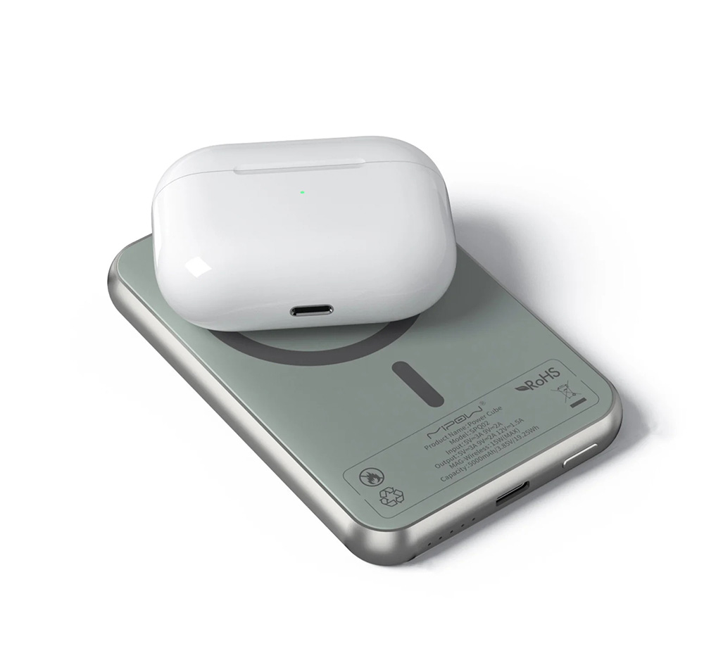 Pin Dự Phòng Không Dây MIPOW MAGLINK SLIM 5000 mAh SPQ02 Sạc Nhanh 20W Thiết Kế Siêu Mỏng Sạc Từ Tính Không Dây Hàng Chính Hãng