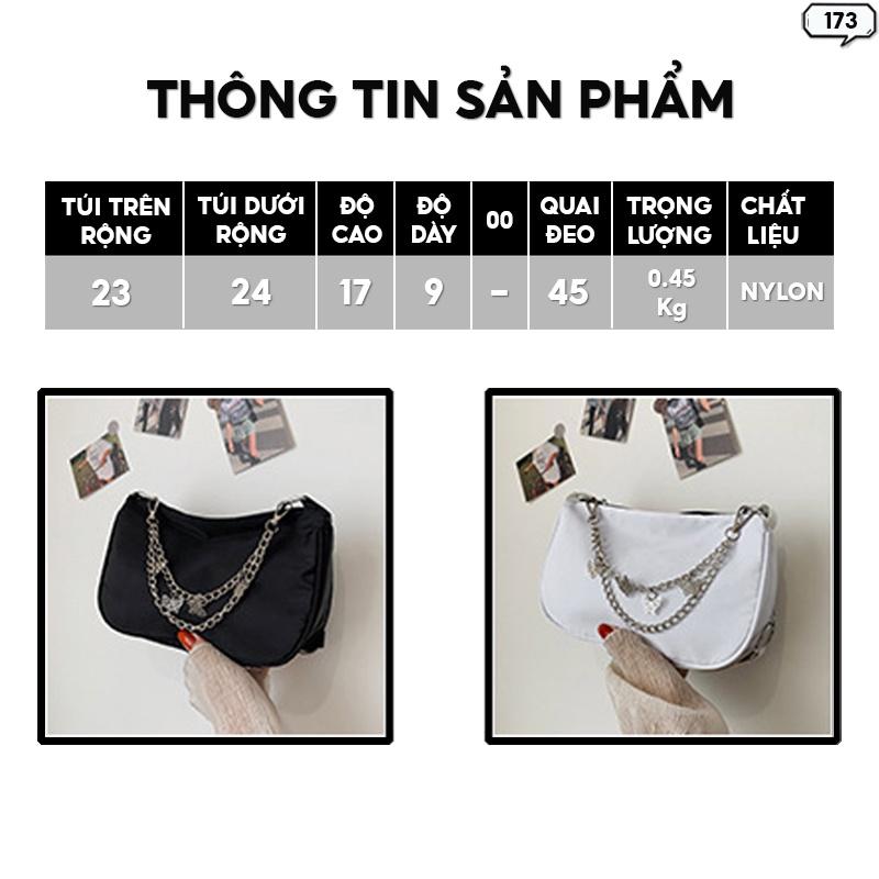 Túi Xách Nữ Da Pu Cao Cấp Size 23 Có Quai Đeo Vai Thời Trang Màu Trắng Đen 173