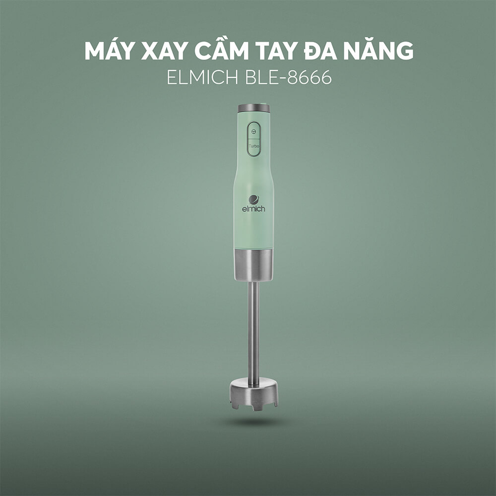 Máy xay cầm tay Elmich BLE-8666, công suất 1000W, thiết kế cầm tay dễ sử dụng, lưỡi dao bằng thép không gỉ siêu bền, đảm bảo an toàn tuyệt đối cho sức khỏe  - Hàng chính hãng