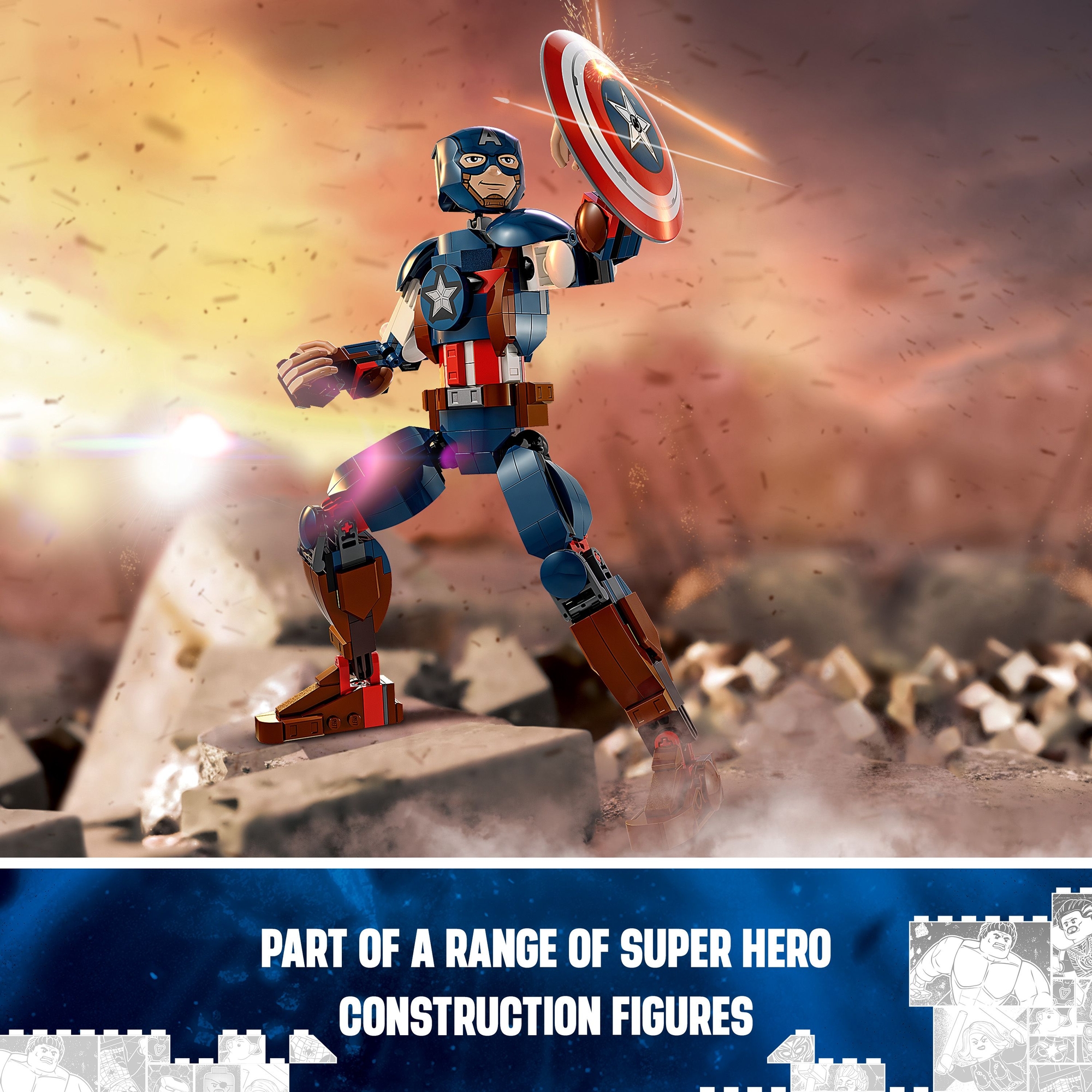 LEGO SUPERHEROES 76258 Đồ chơi lắp ráp Mô hình đội trưởng Mỹ Captain America - (310 chi tiết)