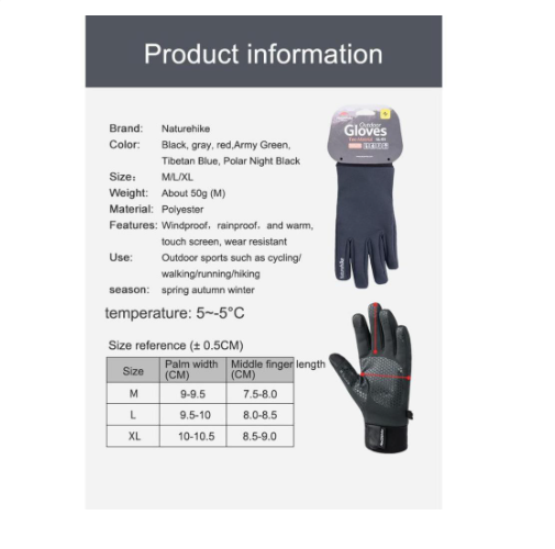 Hình ảnh Găng tay chống nước có cảm ứng NatureHike NH19S005-T