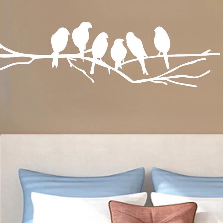 Decal trang trí tường cao cấp mẫu Con Chim Trắng trên cây
