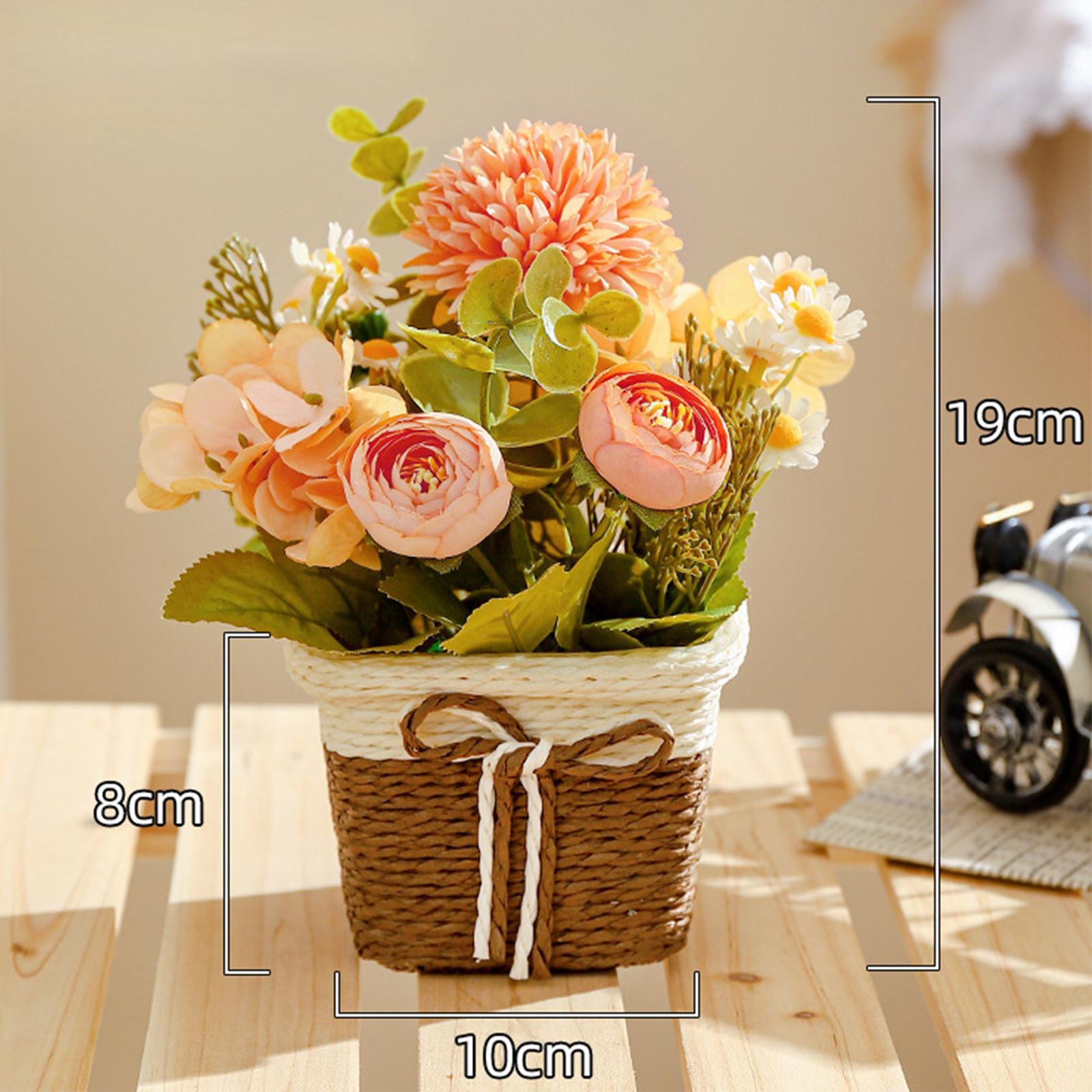Artificial Potted Flowers Artificial Flowers Bonsai Decorative Centerpieces Table Decor Flower Arrangement for Office Shelf Farmhouse Indoor