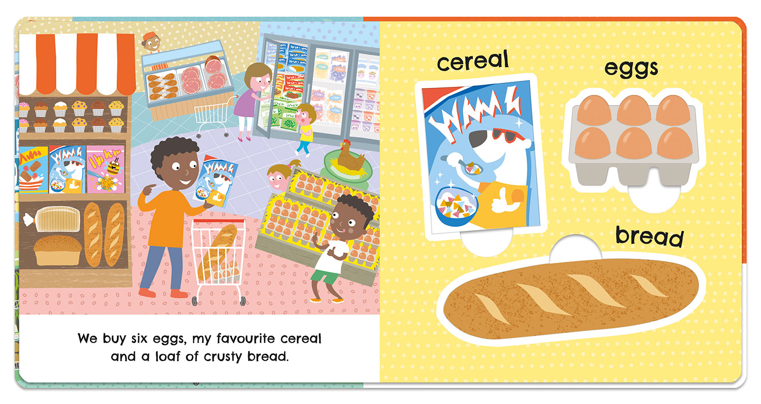 Sách tương tác lật mở - Mua sắm đi chợ - Shopping list (pop out and play book)