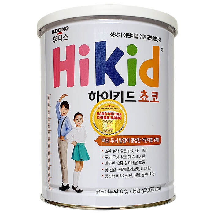 Sữa Hikid hương Chocolate 650g - Nhập khẩu Hàn Quốc
