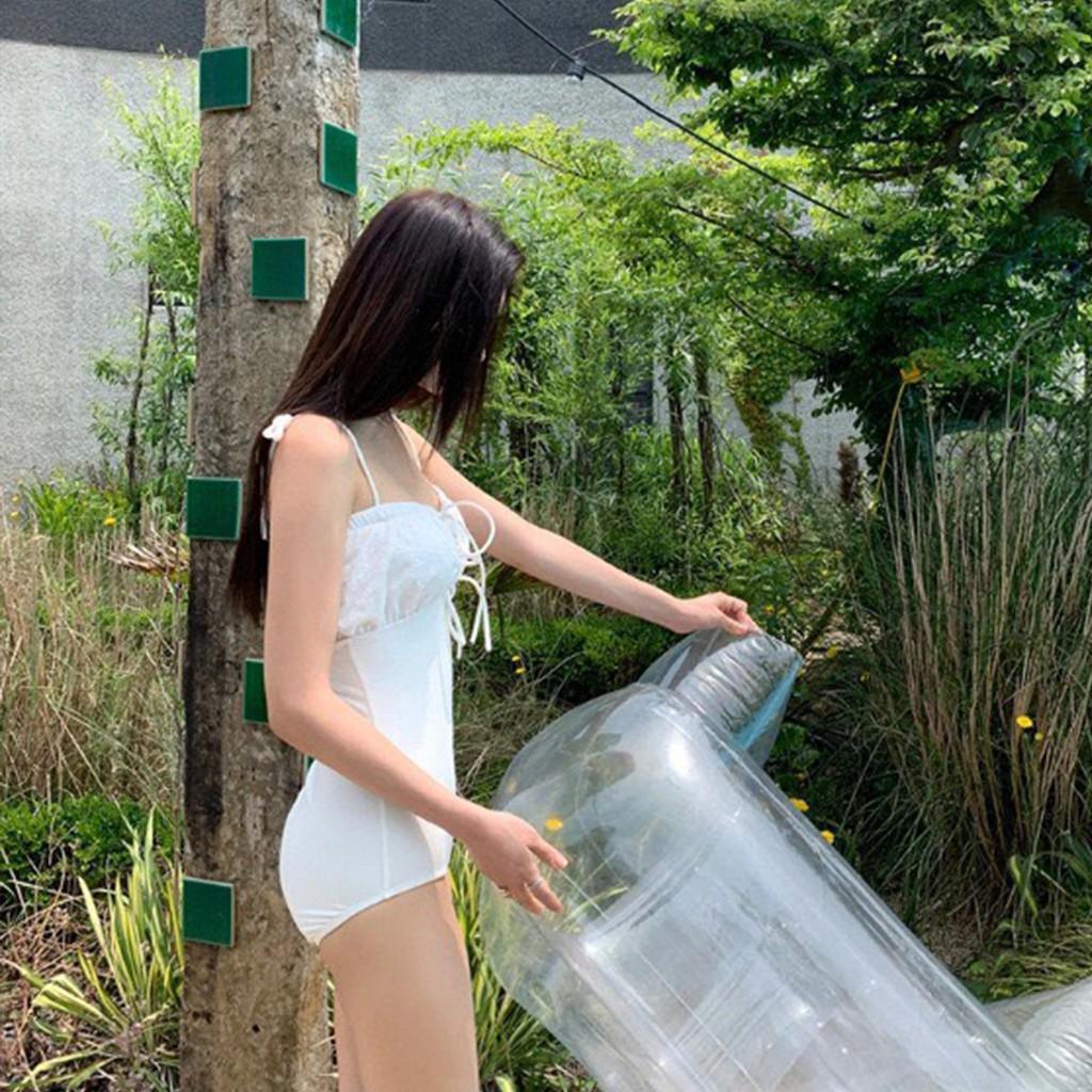 Bikini Đồ Bơi Hàn Quốc Cao Cấp Một Mảnh Phối Hoa Ren Ngực Chất Thun Lạnh Dày Dặn Co Giãn 4 Chiều Che Khuyết Điểm