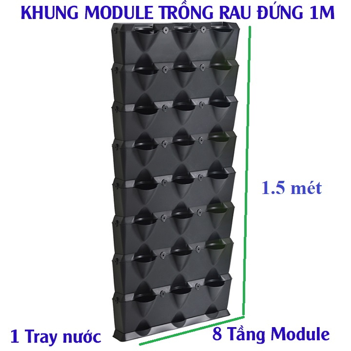 Chậu Trang Trí Cây Ban Công Đứng Vertical nhập khẩu Minigarden Bồ Đào Nha KÈM giải pháp Tưới Nhỏ Giọt Bán tự động dù ban công KHÔNG có vòi cấp nước