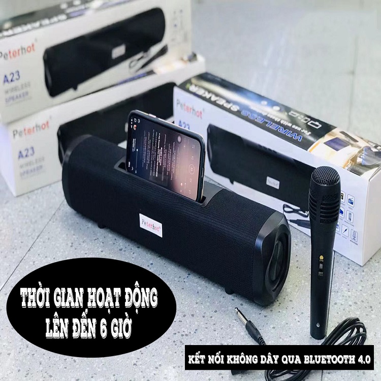 Loa bluetooth karaoke mini FLOVEME A23 công suất lớn Loa không dây có mic âm thanh siêu hay bass khỏe Bảo hành 1 năm - Hàng chính hãng