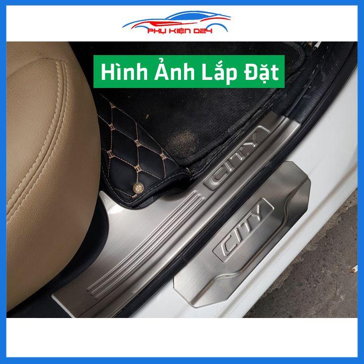 Bộ ốp bậc cửa trong ngoài nẹp bước chân City 2015-2016-2017-2018-2019-2020 Inox chống trầy trang trí xe