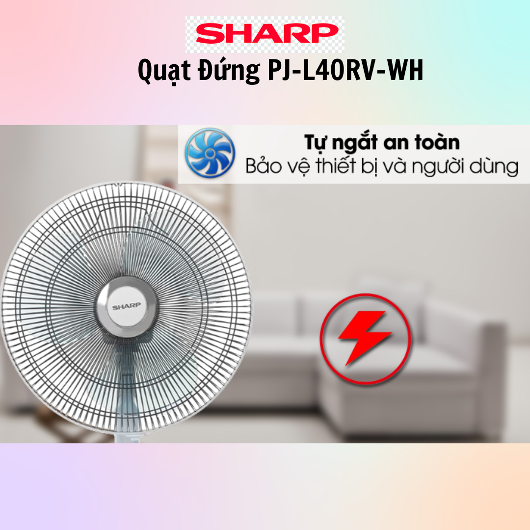 Quạt lửng Sharp PJ-L40RV-LG/WH/DG  - Sản xuất tại Việt Nam - Hàng Chính Hãng