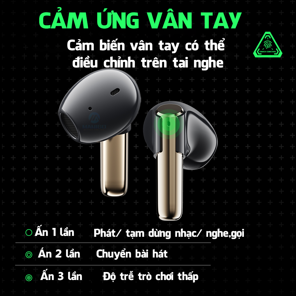 Tai nghe Bluetooth không dây nhét tai TWS thiết kế xoay Rockspace Rotating Hàng chính hãng bảo hành 12 tháng