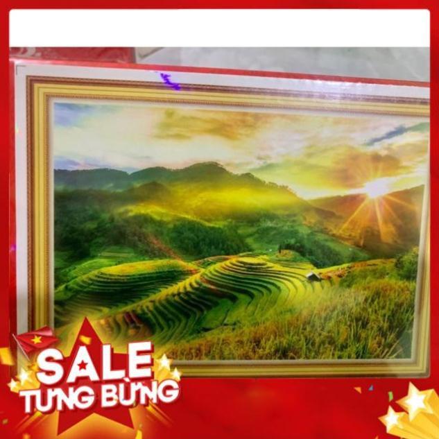 Tranh ĐÍNH ĐÁ Phong Cảnh Ruộng Bậc Thang VS135 |86x60cm| Chưa đính