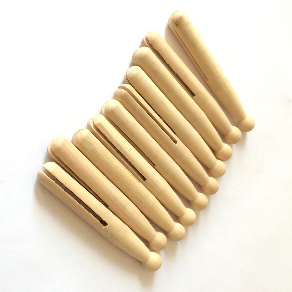 Set 10 cái chốt gỗ hình người dùng để kẹp quần áo